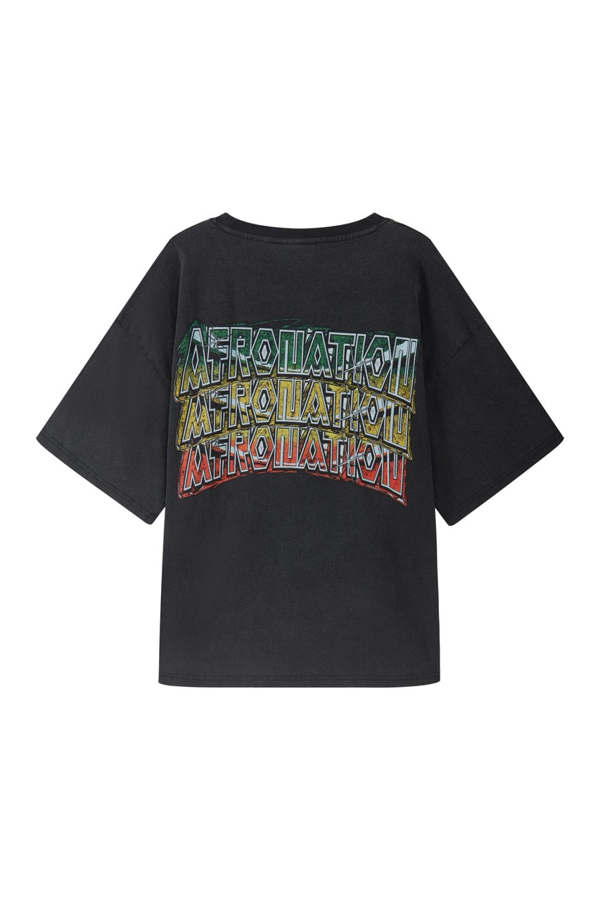Triple Hit Logo Tee – Washed Black