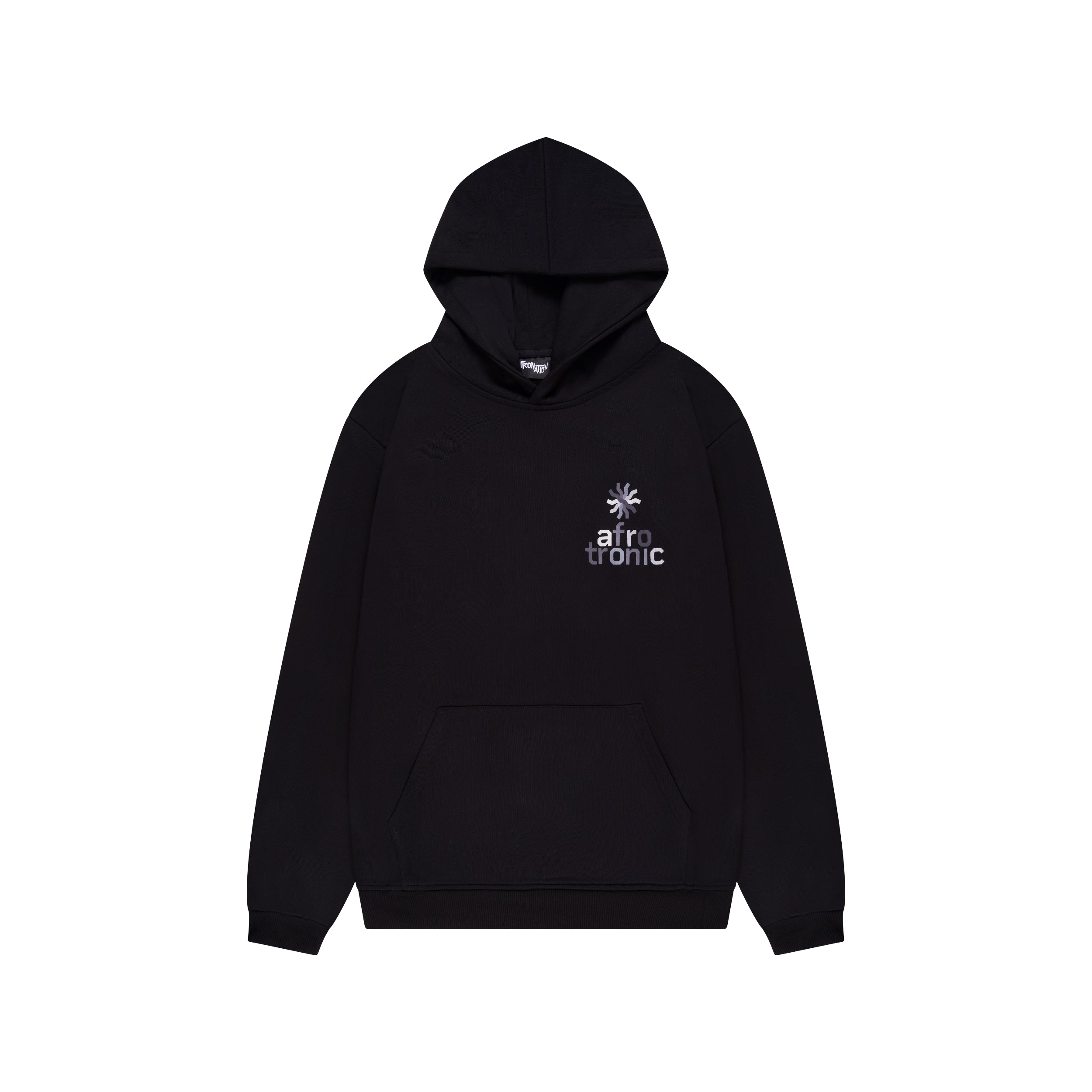 Afro Tronic Silver Wheel Black Hoodie