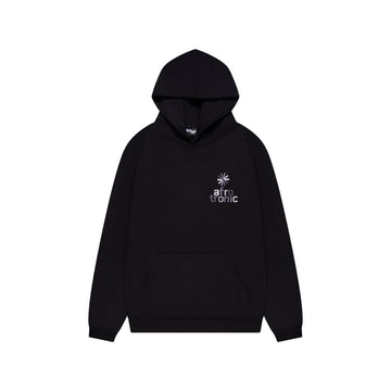 Afro Tronic Silver Wheel Black Hoodie